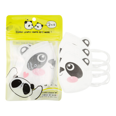 

Love lemon mask CARE LEMON cartoon non-woven protective dust-proof infant and child mask light breathable soft fabric Panda 3 pieces