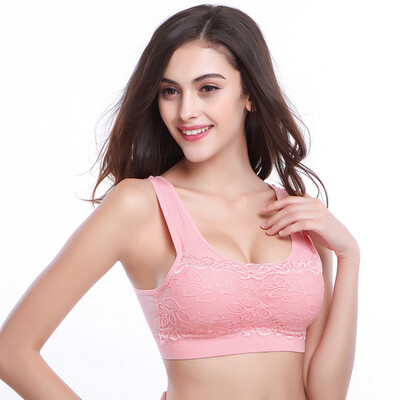 

Yu Zhaolin Seamless Lanched Lace Sports Bra Sleeping Comfort No Bust Wipes Underwear Yoga Running Vest Bust Color L