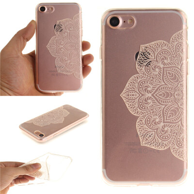 

Half white flowers Pattern Soft Thin TPU Rubber Silicone Gel Case Cover for IPHONE 7