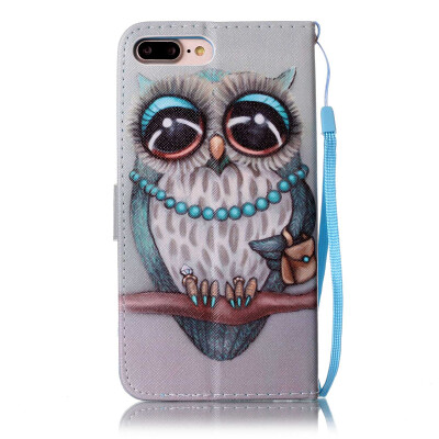 

Gray Owl Design PU Leather Flip Cover Wallet Card Holder Case for IPHONE 7PLUS