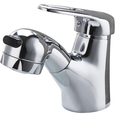 

MEJUE Z-1207 full copper pull-type faucet wash basin hot&cold basin faucet shower water column double water
