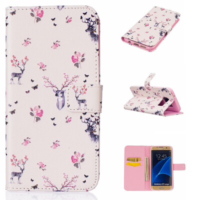 

Deer Design PU Leather Flip Cover Wallet Card Holder Case for SAMSUNG GALAXY S7 EDGE