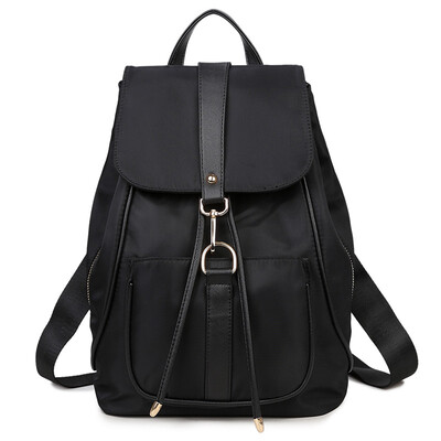 

Fragrant children (XIASUAR) Japan and South Korea women's bag shoulder bag buckle backpack large-capacity college wind school students bag N-155 hook buckle black