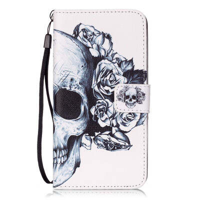 

Skull Design PU Leather Flip Cover Wallet Card Holder Case for LG G5