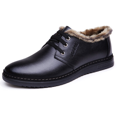 

Mens winter plus thick velvet warm&comfortable leather shoes