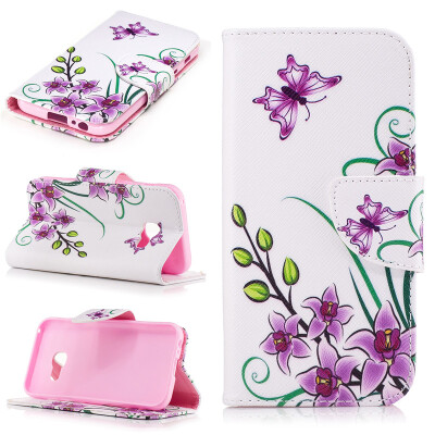 

Pinkbutterfly Design PU Leather Flip Cover Wallet Card Holder Case for Samsung Galaxy A3 2017