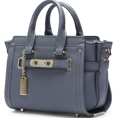 

Sissi Princess P.Sissi наплечная сумка женская европейская и американская простая классическая кожаная сумка Сумка 1760 серый синий маленький абзац