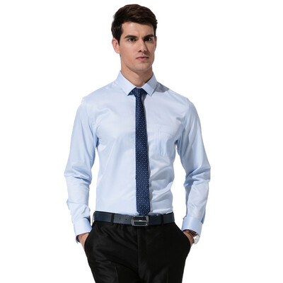 

Genius (TRIES) shirt male polyester simple jacquard business long-sleeved shirt 1161E0321 light blue 43 (180 / 104A)