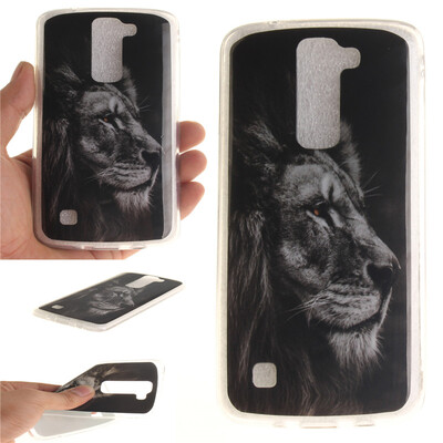 

Black lion Pattern Soft Thin TPU Rubber Silicone Gel Case Cover for LG K8