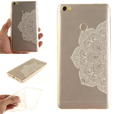 

Half white flowers Pattern Soft Thin TPU Rubber Silicone Gel Case Cover for XiaoMi Mi Max