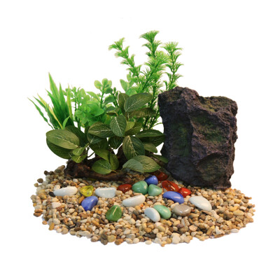 

NaturalColor) fish tank modeling suite rockery small box resin crafts simulation aquatic grass cover sand cashew stone suit