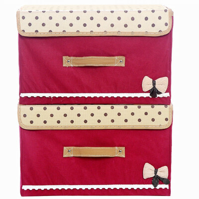 

[Jingdong supermarket] space excellent products environmental protection fabric non-woven storage box finishing box 2 only installed 22L (medium) bow red