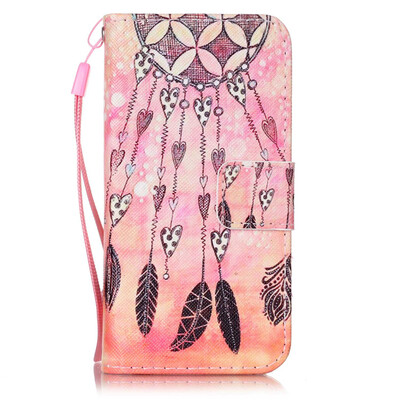 

Orange Chime Design PU Leather Flip Cover Wallet Card Holder Case for IPHONE 5