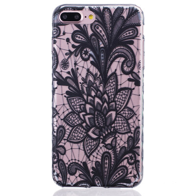 

Black Rose Pattern Мягкий тонкий ТПУ Резиновая крышка силиконовый гель чехол для IPHONE 7 Plus
