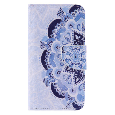 

Blue Flower Design Кожа PU откидной крышки Кошелек Карты Держатель чехол для LG K10