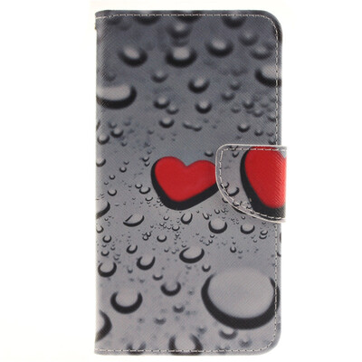 

Heart-shaped waterdrop Design PU Leather Flip Cover Wallet Card Holder Case for LG G4 StylusLS770