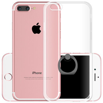 

Zi яблочный пирог яблочный 7plus iphone7plus телефон оболочки Выдерживает падение скобка прозрачная оболочка черного кольца пряжки 5,5 дюйма