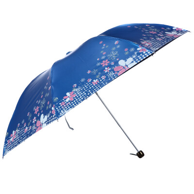 

Jingdong Supermarket] Paradise umbrella snow wind flower black and white plastic three fold pencil umbrella sun umbrella sunny umbrella 307E green blue