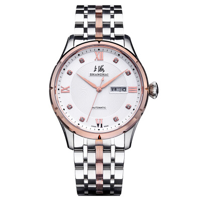 

Shanghai (SHANGHAI) watch fashion trend series double calendar automatic mechanical male watch SH3012R-1