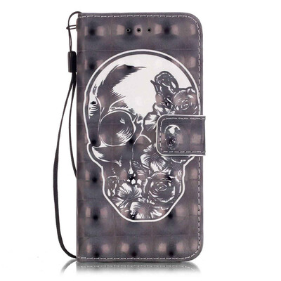 

Skull Design PU Leather Flip Cover Wallet Card Holder Case for IPHONE 7 PLUS