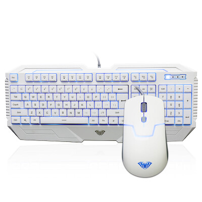 

Trolley (AULA) Hunting Skirt Set Backlit Wired Mouse Set USB Keyboard White Mouse