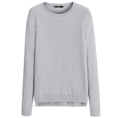 

Semir Women&39s round neck collar simple solid color sweater sweater shirt shirt tide 19316070427 in the flower gray S