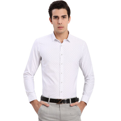 

Акация птица Xiangsiniao с длинными рукавами рубашки мужская мода печати Slim воротник случайные с длинными рукавами рубашки W1 белый 170 / 88A