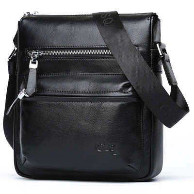

GSQ Gu Siqi men bag young men's shoulder bag head layer leather bag male Messenger bag leisure backpack 742-5 black