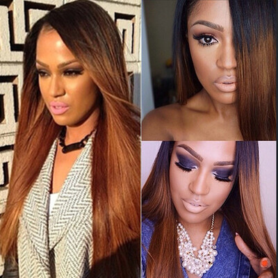 

Brazilian Lace Front Wig with Baby Hair Straight 1b30 Ombre Lace Wig for Black Women 130 Density