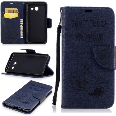 

Deep Blue Bear Style Embossing Classic Flip Cover with Stand Function and Credit Card Slot for Samsung Galaxy J5 2017/J530