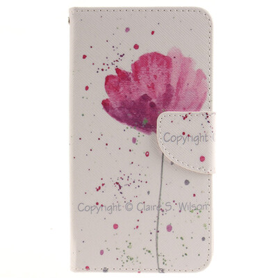 

Purple orchid Design PU Leather Flip Cover Wallet Card Holder Case for LG G3 Stylus D690