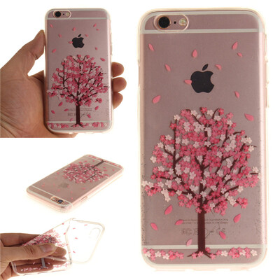 

Cherry tree Pattern Soft Thin TPU Rubber Silicone Gel Case Cover for IPHONE 6/6S