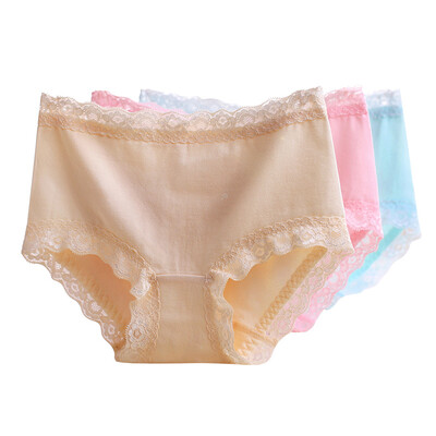 

Beautiful&elegant 4 ladies underwear sexy comfortable waist lace cotton crotch underwear skin blue pink light purple  code