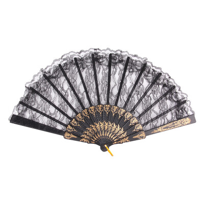 

Chinese Vintage Fancy Dress Costume Party Bar Dancing Folding Lace Hand Fan