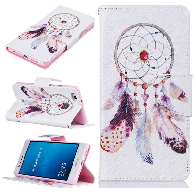 

Feather wind chimes Design PU Leather Flip Cover Wallet Card Holder Case for HUAWEI P9 Lite