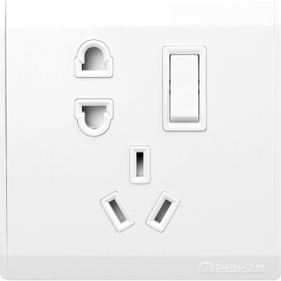 

Feidiao feidiao switch socket panel five-hole socket with single open single power supply wall switch 86 no border