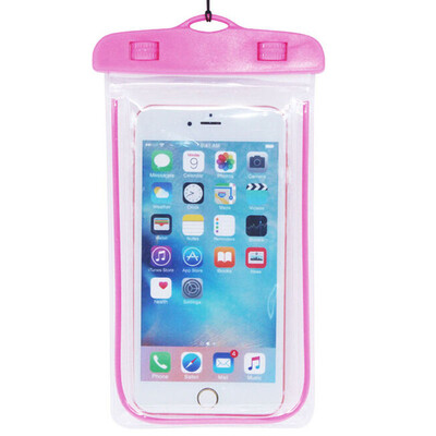 

Mobile phone waterproof bag travel rafting sealed mobile phone bag swimming waterproof jacket can touch screen with lanyard 58 inch pink