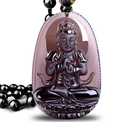 

Shi Yue jewelry (shiyuezhubao) is a dragon mascot mascot ice through obsidian Ben life pendant Samantabhadra Buddha zodiac dragon snake mascot pendant