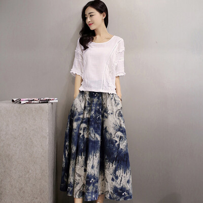 

One pond morning women&39s dress 2017 autumn round collar Slim temperament sleeveless sexy lace dress S62R0081A597XL Tibetan blue&white