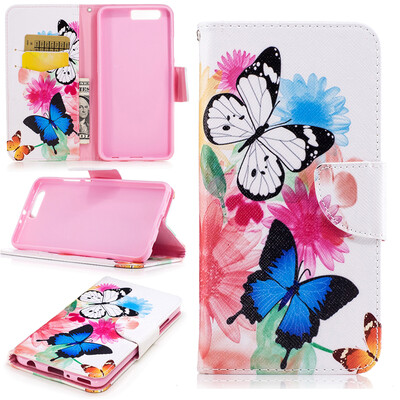 

Two Butterflies Design PU Leather Flip Cover Wallet Card Holder Case for Huawei P10 Plus