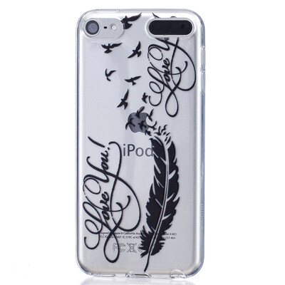 

LOVE Feathers Pattern Soft Thin TPU Rubber Silicone Gel Case Cover for iPod Touch 5