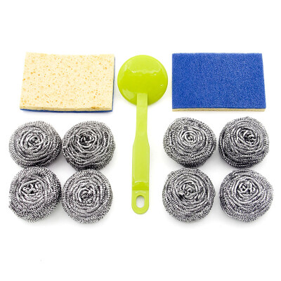 

[Jingdong supermarket] Kang Meiya kitchen clean combination set 11 value loaded (handle wire ball scratch wood pulp cotton pad) KYZH-001