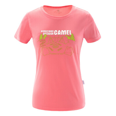 

Camel CAMEL outdoor T-shirt men&women round neck T thin short-sleeved T-shirt female A7S109194 pink S