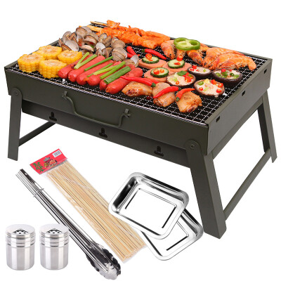 

Klein outdoor grill barbecue grill thickened carbon oven charcoal portable folding barbecue grill KZN1001 trumpet