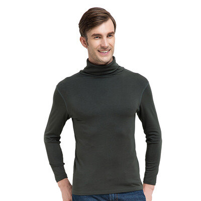 

Little nurse thermal underwear men&women high collar pile collar single shirt velvet warm lapel autumn clothing long pants DRY005 bottoming shirt dark green XL 175105