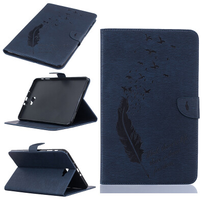 

Blue feathers Style Embossing Classic Flip Cover with Stand Function and Credit Card Slot for SAMSUNG GALAXY Tab A 10.1 T580N