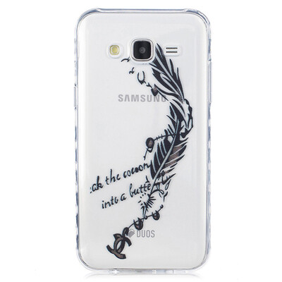 

Black feathers Pattern Soft Thin TPU Rubber Silicone Gel Case Cover for SAMSUNG GALAXY J5
