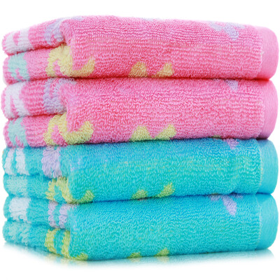 

Sanli towel home textiles cotton cartoon series of baby towel 25x50cm soft absorbent towel value of 4 installed