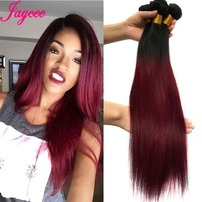 

Grade 8A Rosa Virgin Ombre Malaysian Straight Hair Extensions 1B 99J Red Malaysian Hair Weave Bundles Ombre Two Tone Straight Hai