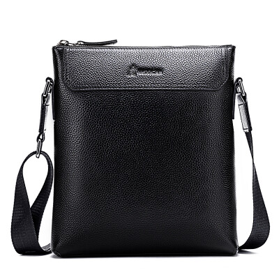 

Scarecrow (MEXICAN) fashion men's bag business casual men's casual shoulder bag men's first layer of leather Messenger bag vertical section package MMD50326M-03 black